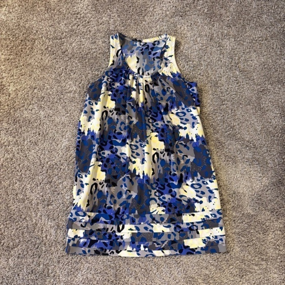 Blue and Yellow Sleeveless Dress